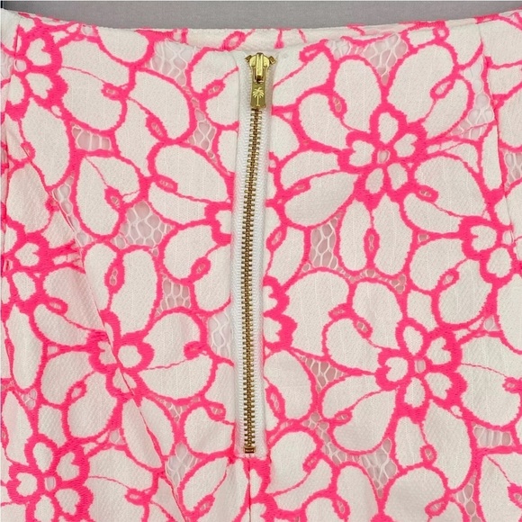 Lilly Pulitzer Hyacinth Fiesta Pink Pique Lace Above Knee‎ Pencil Skirt Size 4 - Picture 3 of 8